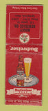 Matchbook Cover - Budweiser Beer Bogey Springfield MA WORN BOBTAIL