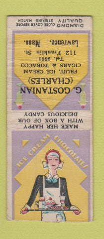 Matchbook Cover - G Gostanian Grocery Ice Cream Lawrence MA DQ POOR BOBTAIL