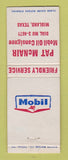 Matchbook Cover - Mobil oil gas Pat McNair Midland TX WEAR BOBTAIL