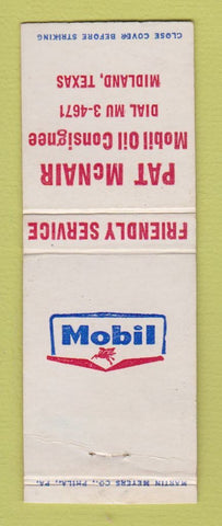Matchbook Cover - Mobil oil gas Pat McNair Midland TX WEAR BOBTAIL