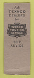 Matchbook Cover - Texaco oil gas Lloyd MacCurdy Augusta ME BOBTAIL