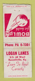 Matchbook Cover - Logan Lanes Bowling Russellville KY WEAR BOBTAIL