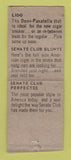 Matchbook Cover - Senate Club Cigars Lido tobacco BOBTAIL