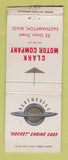 Matchbook Cover - Oldsmobile Clark Motors Easthampton MA WEAR BOBTAIL