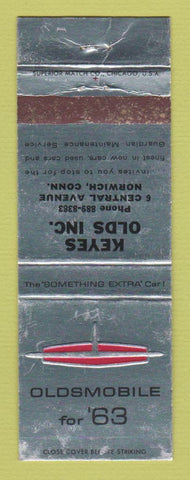 Matchbook Cover - 1963 Oldsmobile Keyes Norwich CT WORN