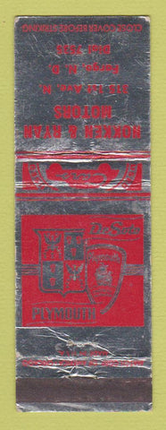 Matchbook Cover - Nokken & Ryan Motors DeSoto Plymouth Fargo ND WORN