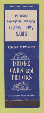 Matchbook Cover - Bud's Dodge Cathlamet WA low phone #