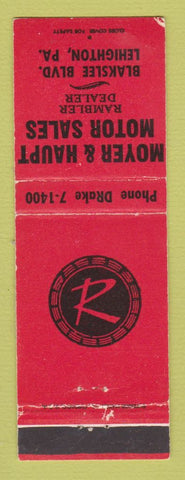 Matchbook Cover - Moyer and Haupt Rambler Lehighton PA WEAR