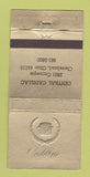 Matchbook Cover - Central Cadillac Cleveland OH GOLD 30 Strike