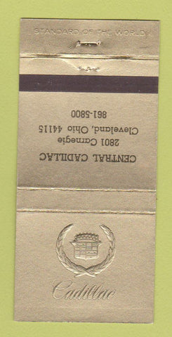 Matchbook Cover - Central Cadillac Cleveland OH GOLD 30 Strike