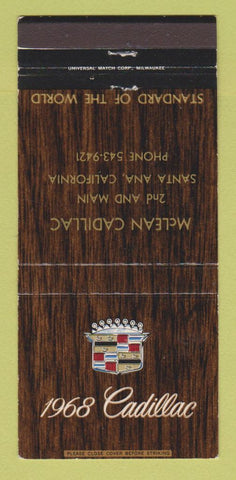 Matchbook Cover - 1968 Cadillac McLean Santa Ana CA 30 Strike