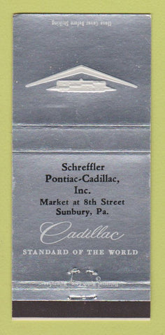 Matchbook Cover - Schreffler Pontiac Cadillac Sunbury PA 30 Strike