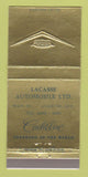 Matchbook Cover - Lacasse Auto Cadillac Lachute QC 30 Strike