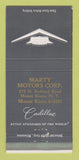Matchbook Cover - Marty Motors Cadillac Mount Kisco NY 30 Strike