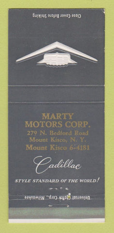 Matchbook Cover - Marty Motors Cadillac Mount Kisco NY 30 Strike