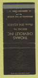Matchbook Cover - Thomas Chevrolet Cadillac Bedford PA 30 Strike
