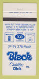 Matchbook Cover - Black Oldsmobile Cadillac Greensboro NC 30 Strike