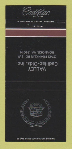 Matchbook Cover - Valley Cadillac Oldsmobile Roanoke VA 30 Strike