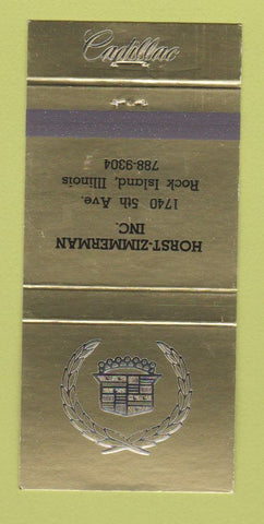 Matchbook Cover - Horst Zimmerman Cadillac Rock Island IL 30 Strike