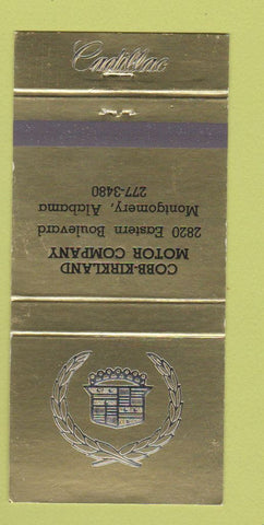 Matchbook Cover - Cobb Kirkland Cadillac Montgomery AL 30 Strike