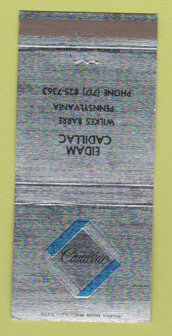 Matchbook Cover - Eidam Cadillac Wilkes Barre PA 30 Strike