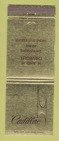 Matchbook Cover - Cadillac H & H Chevrolet Shippensburg PA