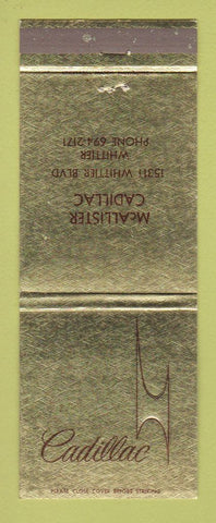 Matchbook Cover - Cadillac McAllister Whittier CA