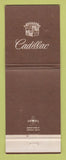 Matchbook Cover - Cadillac Uzzle Oldsmobile Durham NC