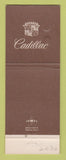 Matchbook Cover - Cadillac Burke Whitaker Pontiac Northampton MA WEAR