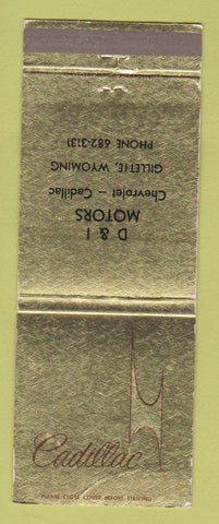 Matchbook Cover - Cadillac D&I Motors Chevrolet Gillette WY