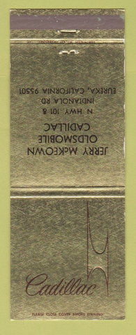 Matchbook Cover - Cadillac Jerry McKeown Oldsmobile Eureka CA