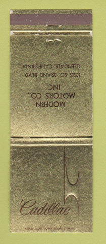 Matchbook Cover - Cadillac Modern Motors Glendale CA