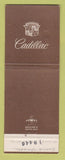 Matchbook Cover - Cadillac Gene Winer Bakersfield CA