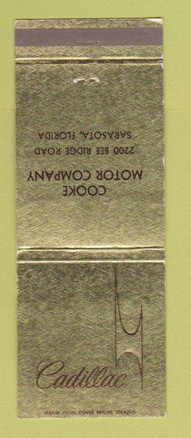 Matchbook Cover - Cadillac Cooke Motors Sarasota FL