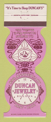 Matchbook Cover - Duncan Jewelry Bulova Watches 1982 Massillon OH