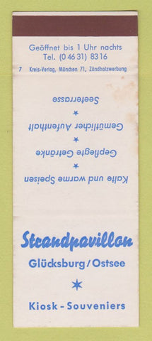 Matchbook Cover - Strandpavillon Glucksburg Ostsee Souveniers  SAMPLE WEAR