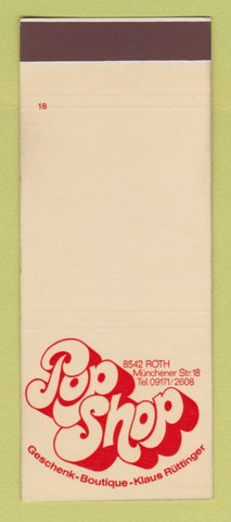 Matchbook Cover - Pop Shop Boutique Foreign SAMPLE