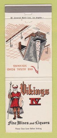 Matchbook Cover - Vikings IV Solvang CA liquor tobacco