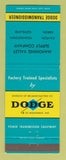 Matchbook Cover - Dodge Transmissions Canton Akron Youngstown Cleveland OH