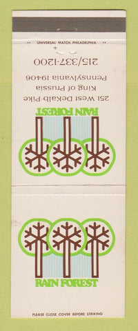 Matchbook Cover - Rain Forest King of Prussia PA