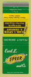 Matchbook Cover - Earl Speer Peanuts Chicago IL Albany GA Dallas TX