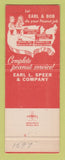 Matchbook Cover - Earl Speer Peanuts Chicago IL Albany GA Dallas TX