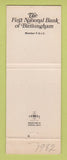 Matchbook Cover - First National Bank Birmingham AL WEAR