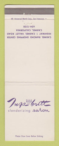 Matchbook Cover - Inga Britt Slenderizing Salon Carmel CA