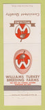 Matchbook Cover - Williams Turkey Breeding Oakdale CA