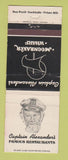 Matchbook Cover - Captain Alexander's Restaurants Fort Wayne IN South Bend WORN