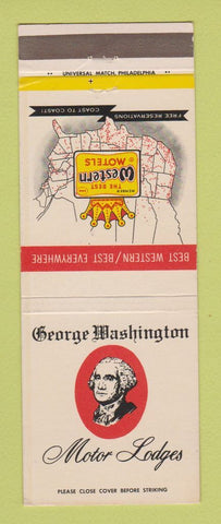 Matchbook Cover - George Washington Motor Lodges Best Western King of Prussia PA