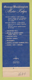 Matchbook Cover - George Washington Motor Lodges Best Western King of Prussia PA