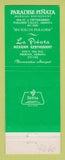 Matchbook Cover - Paradise Pinata Mexican Food Paradise Valley Phoenix AZ