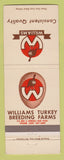 Matchbook Cover - Williams Turkey Breeding Oakdale CA